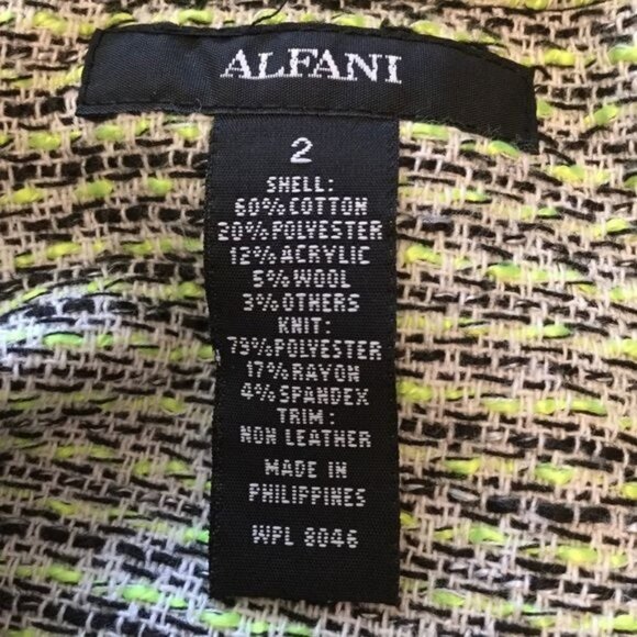 ALFANI women’s blazer jacket zip up Size 2 - Picture 5 of 5